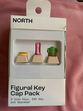 North Figural Key Cap Pack - Pink, Green, Yellow